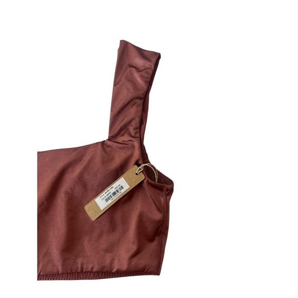 New SKIMS‎ Bralette Top Women's XS Berry Stretch Satin Square Neck Romantic New - Picture 5 of 10